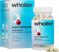 wholier Magnesium Glycinate, L-Theanine, Tart Cherry Juice. Natural Support for Sleep, Stress + Relaxation. Melatonin-Free. Night Minerals. (60 Vegan Capsules) Glass Bottle