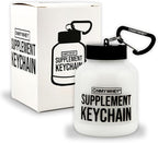 Protein Powder Container Funnel To Go 180ml - Travel Water Bottle Funnel For Mixes, Portable Pre Workout Supplement Containers & Dispenser Funnels, Mini Preworkout Supplements Holder Keychain Bottles