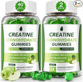 Creatine Gummies for Men & Women - Creatine Monohydrate Gummies 5g, Low Sugar Creatine Supplement for Muscle Builder, Energy Boost & Pre-Workout Supplement, Green Apple Flavor, 160 Gummies (2 Bottles)