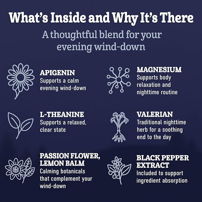 Apigenin Supplement for Sleep. Best Natural Sleep Aid Without Melatonin for Adults. With L-Theanine & Magnesium. Plant-Based Nighttime Support. Apigenina Suplemento.
