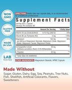 Magnesium Complex with Ashwagandha & L-Theanine - Stress Relief, Bone & Relaxation Support - w/Vitamin D3, B6 - Glycinate, Citrate, Malate, Taurate - 90 Vegan Capsules, Non-GMO, Gluten Free