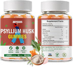 ABYSSUS Psyllium Gummies – Psyllium Husk Fiber Supplement 1500mg for Digestive Health, Sugar Free Chewable Bloating Relief & Regularity, Peach, 60 Count