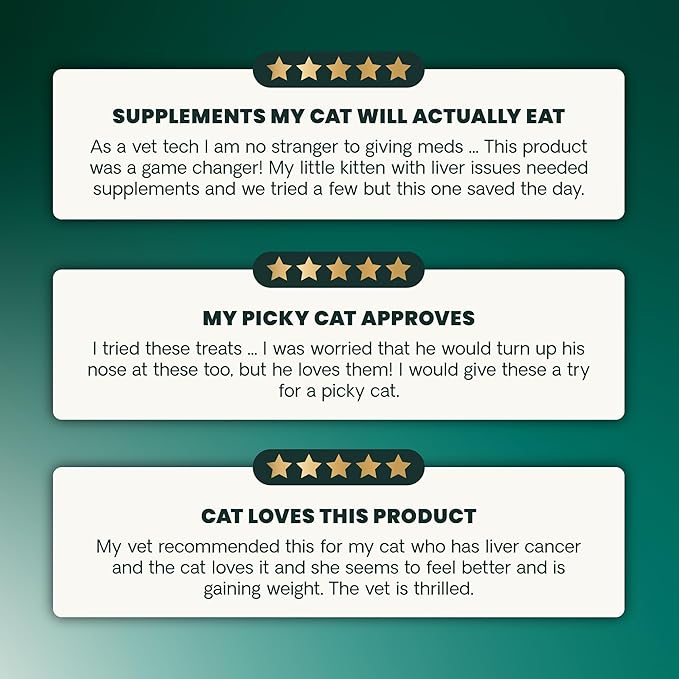 VetriScience Liver Health Chews for Cats – Daily Liver Support & Detox Supplement with Milk Thistle, Turmeric, Artichoke Leaf & Antioxidants, for Cleansing & Support, Chicken Flavor, 120 Cnt