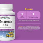 Stress-Relax Melatonin 3 mg by Natural Factors, Natural Sleep Aid, Resets the Sleep-Wake Cycle, 90 chewable tablets (90 servings), Peppermint Flavor