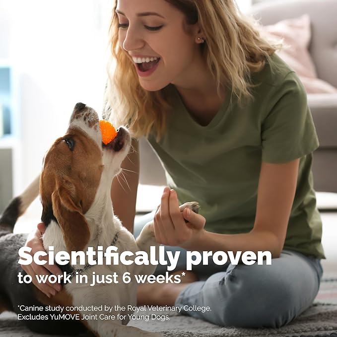 YuMOVE Hip and Joint Supplement for Dogs with Glucosamine for Dogs, Omega 3, Hyaluronic Acid, & Green Lipped Mussel - Dog Joint Supplement - Adult Dogs Tasty Chewable Tablets (60ct Chewable Tablets)