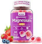 Magnesium Gummies 400mg | 5-in-1 Magnesium Complex for Women & Men: Mag Glycinate, Citrate, Malate, Chloride & Taurate | w/Ashwagandha, D3 & Zinc for Relaxtion, Mood,Energy | Sugar-Free, Vegan, 60Cts
