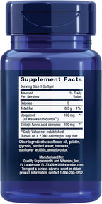 Life Extension Super Ubiquinol CoQ10 with Enhanced Mitochondrial Support, Potent Heart Health & Cellular Energy Production Support, Ultra-absorbable, Gluten-Free, Non-GMO, 100 mg, 60 softgels