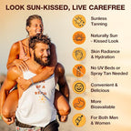 Tanning Gummies with Astaxanthin for Women and Men | Sunless Tanning Supplement with Beta Carotene, Lycopene, Collagen & Vitamins | Skin Radiance & Hydration | Vegan & Sugar Free - 60 Count