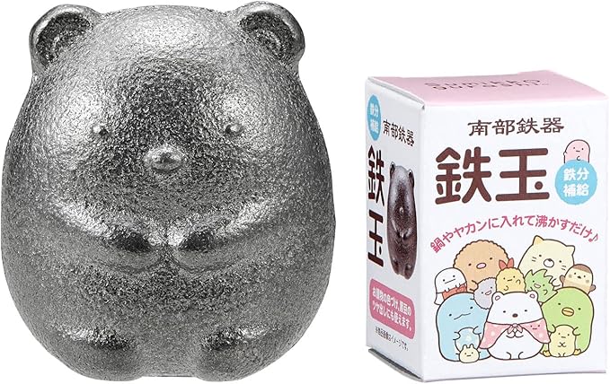 OSK TBN-1 Nambu Ironware Sumikko Gurashi Shirokuma Iron Ball, Made in Japan, Iron Supplement, Anemia Improvement, Easy, Cute, Easy to Use, Induction Pot, Kettle, Cooking, Tea, Pickles, Bran Pickles,