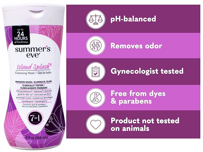 Summer's Eve Island Splash Refreshing Daily Feminine Wash, Removes Odor, pH balanced, 9 fl oz. (Pack of 5)