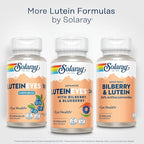 SOLARAY Advanced Lutein Eyes 24mg with Bilberry Extract and Blueberry Extract, Eye & Macular Health Support Supplement Supplying Zeaxanthin from Marigold, Vegan, 30 Servings, 30 VegCaps