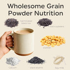 YAMAKAN Soybean Powder with Fine-Grounded & Premium Black Beans & Black Sesame Made in Japan, Natural Kinako Powder Base for Protein Drinks, Meal Supplement, Shakes, Smoothies & Cooking 7.1 Oz 2EA