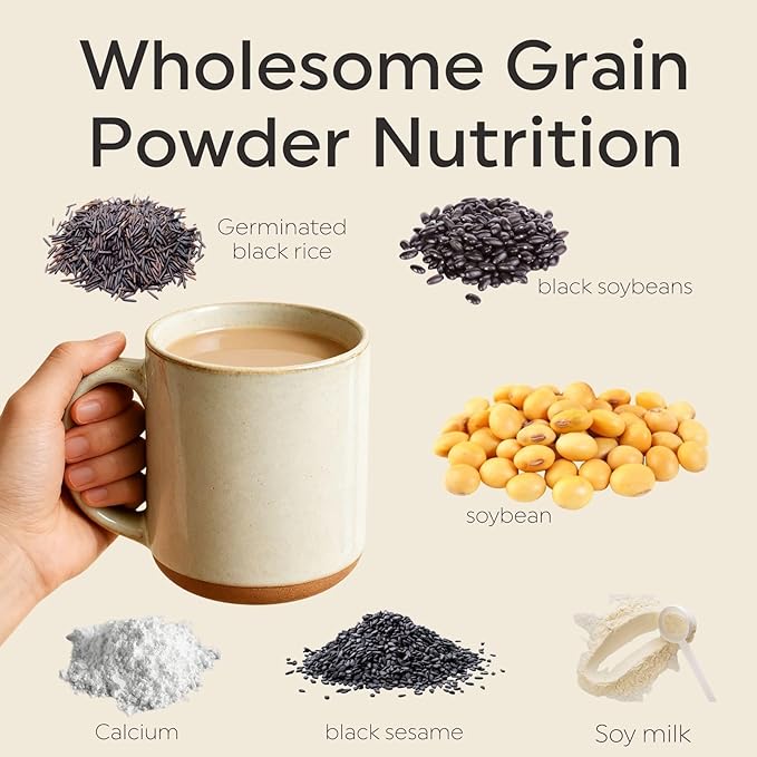 YAMAKAN Soybean Powder with Fine-Grounded & Premium Black Beans & Black Sesame Made in Japan, Natural Kinako Powder Base for Protein Drinks, Meal Supplement, Shakes, Smoothies & Cooking 7.1 Oz 2EA