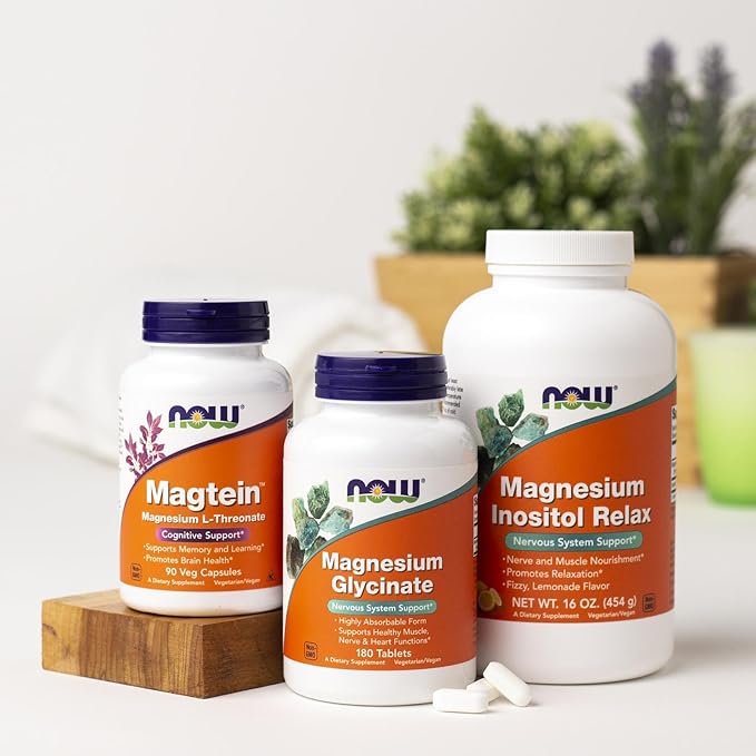 NOW Supplements, Magnesium Glycinate 100 mg, Highly Absorbable Form, 90 Tablets