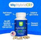 HybridCR Rapid Immunity Supplement | Zinc, Echinacea, Andrographis, Ginseng, Selenium, Gluten-Free & Non-GMO | 5-in-1 Immune Support Supplement | Pharmacist Formulated 2 Month Supply (60 Veggie Caps)
