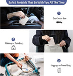 Foldable & Portable Weekly Pill Organizer 2 Times a Day with Clear Printed Labels - 7 Day AM PM Medicine Box, Week Daily Travel Pill Meds Case Holder for Medications, Vitamin, Supplement - Khaki