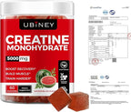 Creatine Monohydrate Gummies 5000mg – Sugar-Free, Vegan, Gluten-Free – Enhanced with Vitamin B12 & L-Taurine for Muscle Growth, Recovery & Strength – Delicious Strawberry Flavor, 60 Count