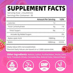 Alpha Lipoic Acid Gummies 1000MG with Biotin, High Absorption Chewable ALA Supplement for Antioxidant, Brain Health and Nerve Support, Raspberry Flavor, 60 Count