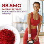 2 Pack Saffron Supplements Gummies, 88.5mg Pure Saffron Extract with Ashwagandha L-Theanine Rhodiola Rosemary Magnesium Vitamin B6 B12 for Mood Focus Support Adults Kids