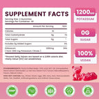 Potassium Citrate Gummies 1200mg, Sugar-Free Potassium Supplement for Adults Women & Men, Supports Leg Cramps & Muscle & Heart Health, Vegan, Gluten Free - Raspberry Flavor (60 Count)