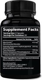 NAD Supplement with Nicotinamide Riboside Plus Resveratrol, Quercetin, Betaine w/RiboYOUNG™ for True Anti Aging
