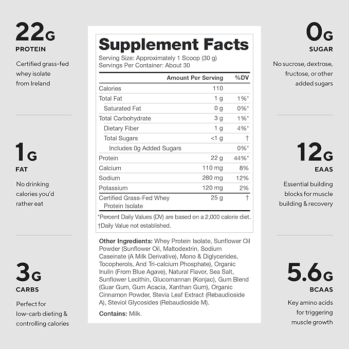LEGION Whey+ Protein Whey Isolate from Grass Fed Cows (Banana Bread, 30 Servings) - Whey Protein Isolate Powder Low Calorie, Non-GMO, Sugar Free, Lactose and Gluten Free, All Natural Protein Powder