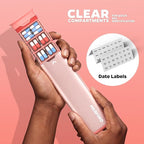 Metal Pill Organizer 2 Times a Day-Travel Pill Box Case with Moisture-Proof Airtight Lids, Weekly Large Capacity AM PM Medicine Container for Vitamins, Fish Oil, Supplements and Medications (Pink)
