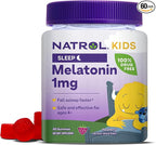 Natrol Kids Melatonin 1mg, Supplement for Restful Sleep, Sleep Gummies for Children, 60 Raspberry-Flavored Melatonin Gummies, 60 Day Supply