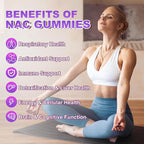 NAC Gummies, N Acetyl Cysteine Supplement for Adults and Kids, NAC Chewable Support Liver Health, Antioxidants & Immune System, Sugar-Free, Blueberry Flavor, 60 Count