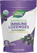 Nature’s Way Sambucus Immune Lozenges – Immune Lozenges for On-the-Go Use*– Zinc, Vitamin C & Black Elderberry Extract – Vegan & Gluten-Free - Original Elderberry Flavor - 24 Count (24 Servings, 1 pk)