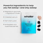 wholier Magnesium Glycinate, Tart Cherry Juice, Chelated Calcium. Calming Nighttime Drink. Natural Support for Sleep, Stress + Relaxation. Night Minerals. (About 25 Servings)