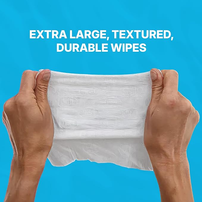 WaterWipes Sensitive Whole Body Cleansing Wipes, 99.9% Purified Water, XL Textured Wipes, Incontinence Care, Fragrance Free, 30 Count