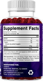 Vitamatic Melatonin 10 mg Vegetarian Gummies – Non-Habit Forming – 60 Gummies per Bottle – 2-Pack (Total 120 Vegan Gummies)
