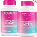 Pink Stork Fertility Supplements for Women - Prenatal Multivitamin with Ovulation, Conception, & Hormone Balance Support - 17 Vitamins & Inositol, Ashwagandha, & Vitex - 120 Capsules