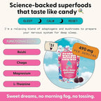 SuperMush Sleep Gummies for Adults - Mushroom Supplement with Magnesium Citrate, L-Theanine, Chaga, Reishi & Chamomile for Deep Sleep, REM & Detox - Vegan & Sugar-Free - 28 Gummies (14 Servings)