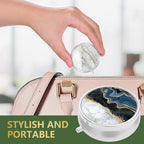 3 Pack Pill Box, Small Pill Case for Purse & Pocket, Cute Travel Medicine Organizer, Portable Medicine Container Holder to Hold Vitamins, Medication, Fish Oil & Supplement, Abstract Art Marble