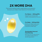 Best Nest Wellness Mama Bird - Pre+Postnatal DHA (30 Servings) Omega 3 Fish Oil 500mg DHA - Lemon-Infused Softgels - Mom & Baby Brain Health - Post+Prenatal Vitamins for Women - Gluten Free, Non GMO