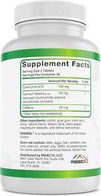 MAAC10 Energy Booster - with NADH, Caffeine & Coq10 Fast Acting Chewable Tablets - Great for Fatigue, Energy & Mental Focus.