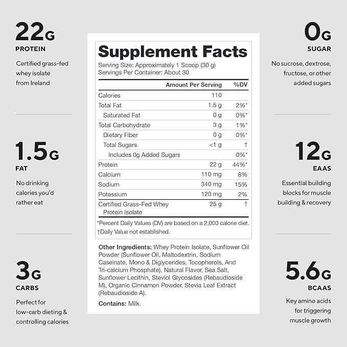 LEGION Whey+ Protein Whey Isolate from Grass Fed Cows (Apple Pie, 30 Servings) - Whey Protein Isolate Powder Low Calorie, Non-GMO, Sugar Free, Lactose and Gluten Free, All Natural Protein Powder