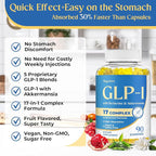 GLP-1, GLP-1 Supplement for Women & Men | 17-in-1 Scientific Formula GLP1 Gummies with Berberine, Akkermansia for Nutrient Absorption, Metabolism Digestion & Gut, No Stomach Discomfort, 90 Gummies
