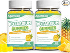 Potassium Gummies 1000mg, Potassium Citrate Gummies for Adults Women & Men, Chewable Potassium Supplement Support Leg Cramps & Muscle Health - Sugar Free, Vegan,120 Count