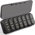 Weekly Pill Organizer 7 Day AM PM - Travel Pill Box 2 Times a Day with One-Hand Easy-Open Lid, 14 Compartments Portable Medicine Case for Daily Vitamins, Fish Oil, Pills and Supplements