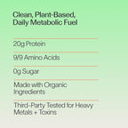 Veracity Plant-Based Protein Powder - Vanilla Cinnamon - MyoVera for Smarter Protein Utilization - Organic, Sugar Free Protein for Metabolic Health - 15 Servings (20g Protein/Serving)