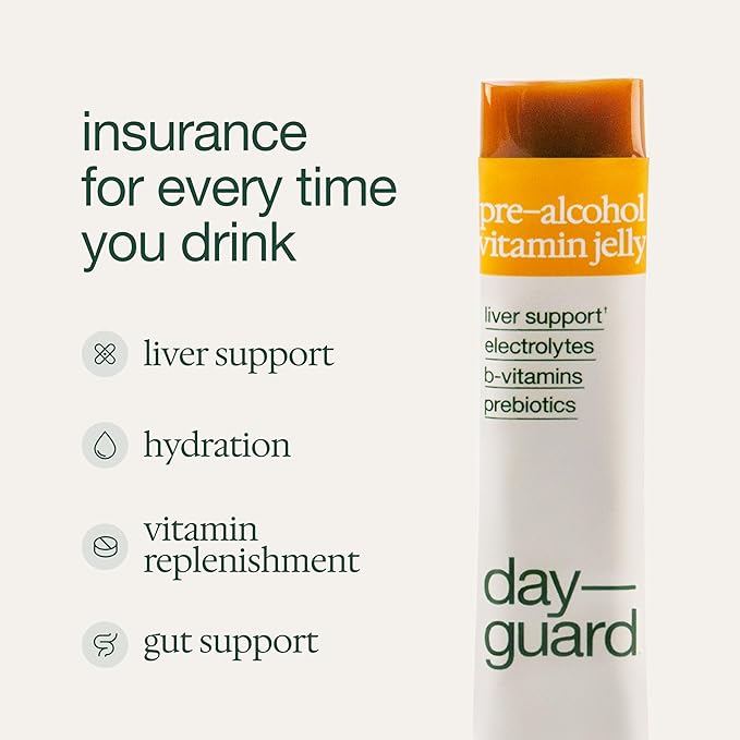 Day–Guard — Feel Better After Drinking, Wake Up Refreshed, Science-Backed, Doctor-Formulated Pre Drinking Jelly Gummies for Regret Prevention, Made in Korea, 10-Pack of 22g Sticks (Mango)