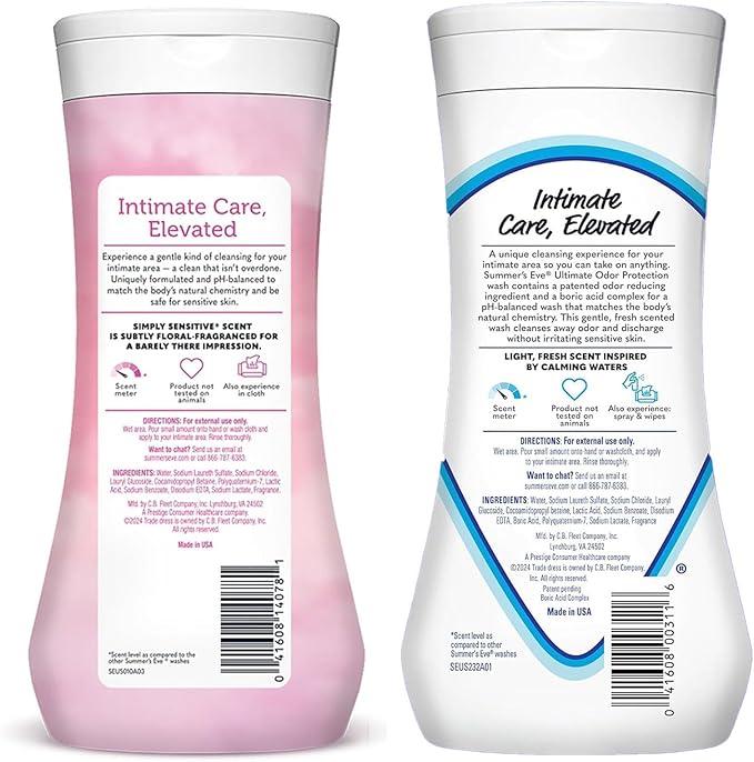 Summer's Eve All-Over Daily Feminine Wash, Simply Sensitive & Ultimate Odor Protection, 15 Fl Oz (Pack of 4)