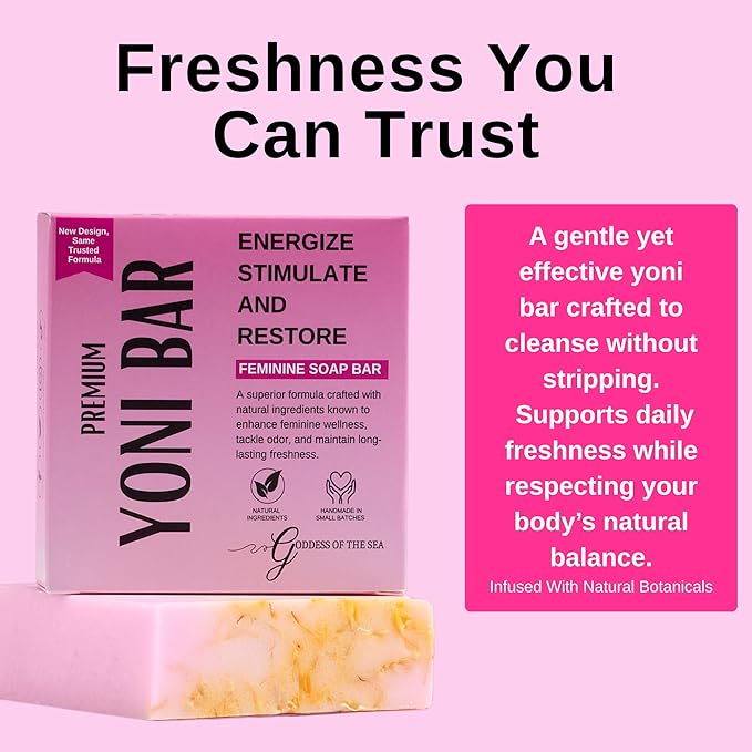 3 Bar Bundle - Premium Yoni – Natural Feminine Care Soap for pH Balance, Odor Control & Hydration | Organic Herbal Ingredients | Gentle Yet Effective for Daily Intimate Hygiene | Handmade & Vegan