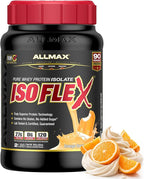ALLMAX ISOFLEX Pure Whey Isolate Protein Powder - Gluten Free, Low Lactose, Sugar-Free - High-Protein, Clean, Keto-Friendly for Pre Post Workout Supplement for Women and Men | Orange Dreamsicle, 2lb