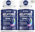 NEVISS Melatonin 50 mg for Adults - Extra Strength 9-in-1 Fast Dissolve Sublingual - High Dose with Magnesium Glycinate, Vitamin D3, Ashwagandha, Lemon Balm, Chamomile, Sugar Free,Vegan 120 Tablets