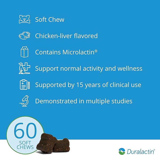 PRN Pharmacal Duralactin Canine Joint Plus Soft Chews - Joint Health Supplement for Dogs & Puppies - Pet Mobility Support - 60 Soft Chews