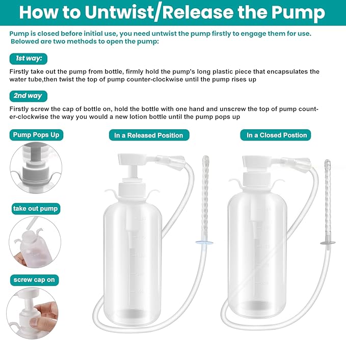 600ml Feminine Wash Enema Pump Bottle Kit 6Pcs Enema Nozzle Tips for Coffee Colon Cleansing Men Women, Anal Vaginal Douche Flush Spray Intimate Shower Irrigator Cleanser Enema Bucket Kit Hand Press